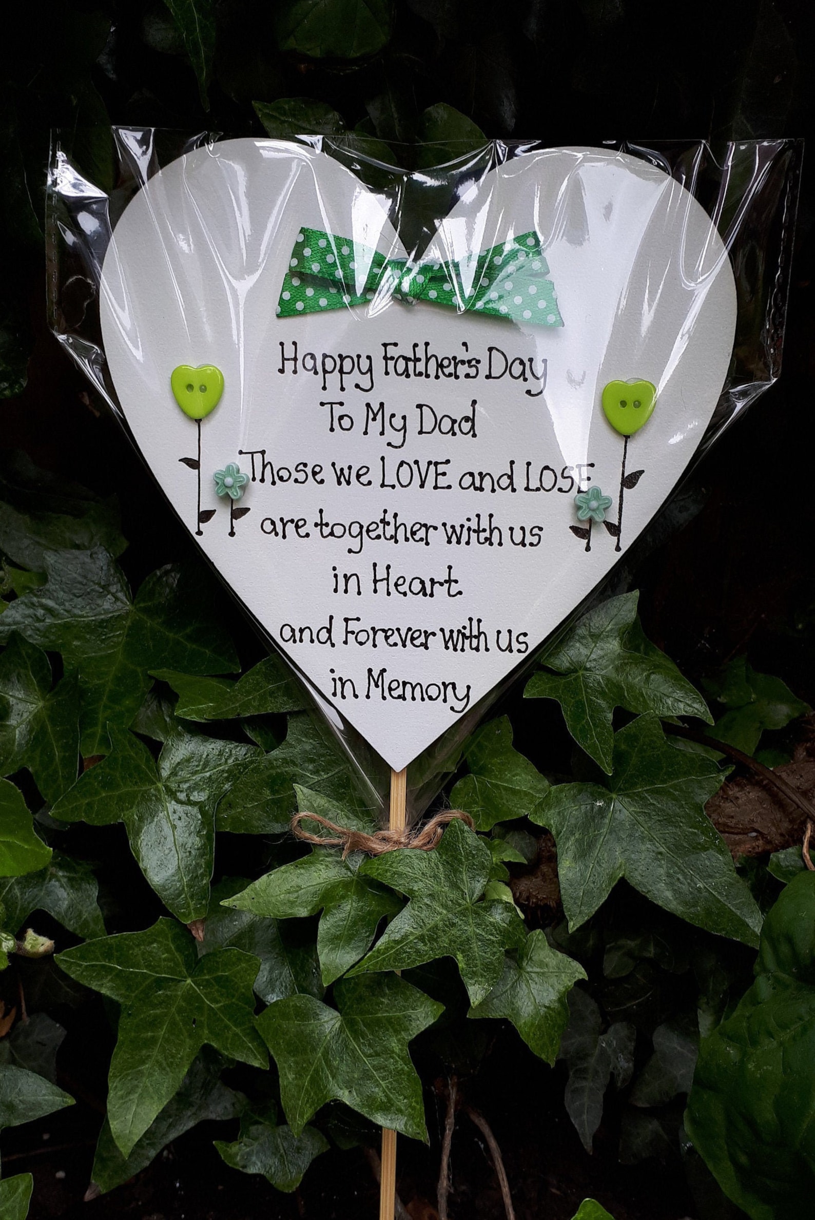 Fathers Day Grave Ornament, Funeral, Waterproof Handmade Personalised