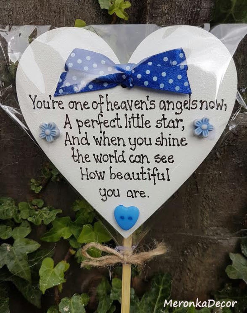 Personalised Child Memorial Grave ornament Heart Baby Grave Etsy
