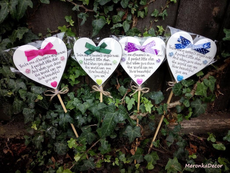 Personalised Child Memorial Grave ornament Heart Baby Grave Etsy