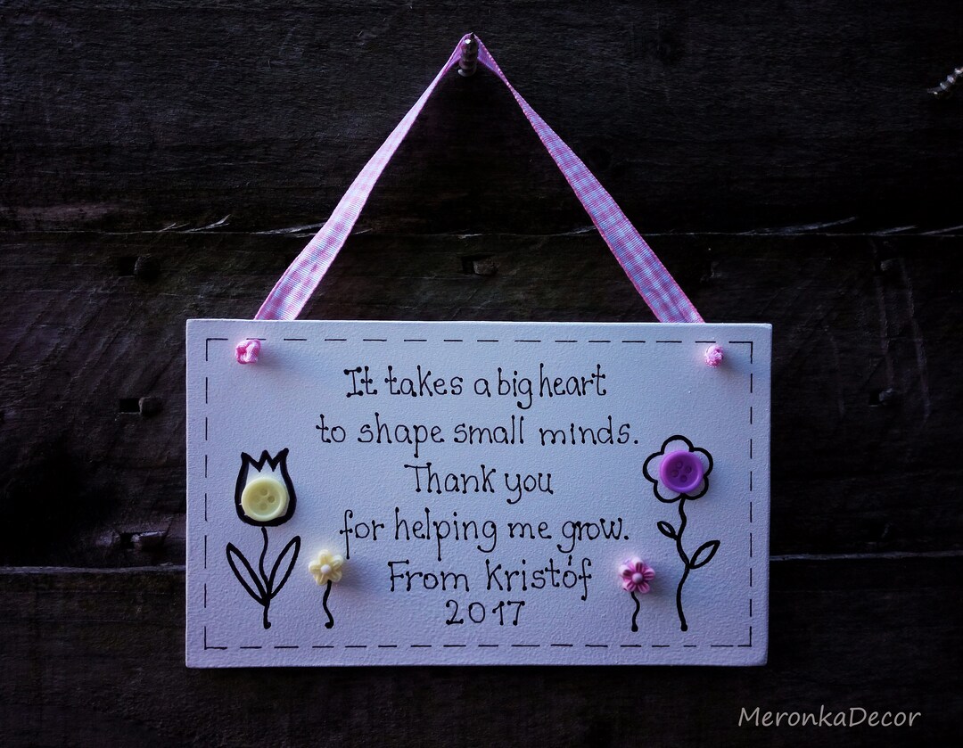 Teacher Personalised Thank You Handmade Nursery School Gift. End of the ...