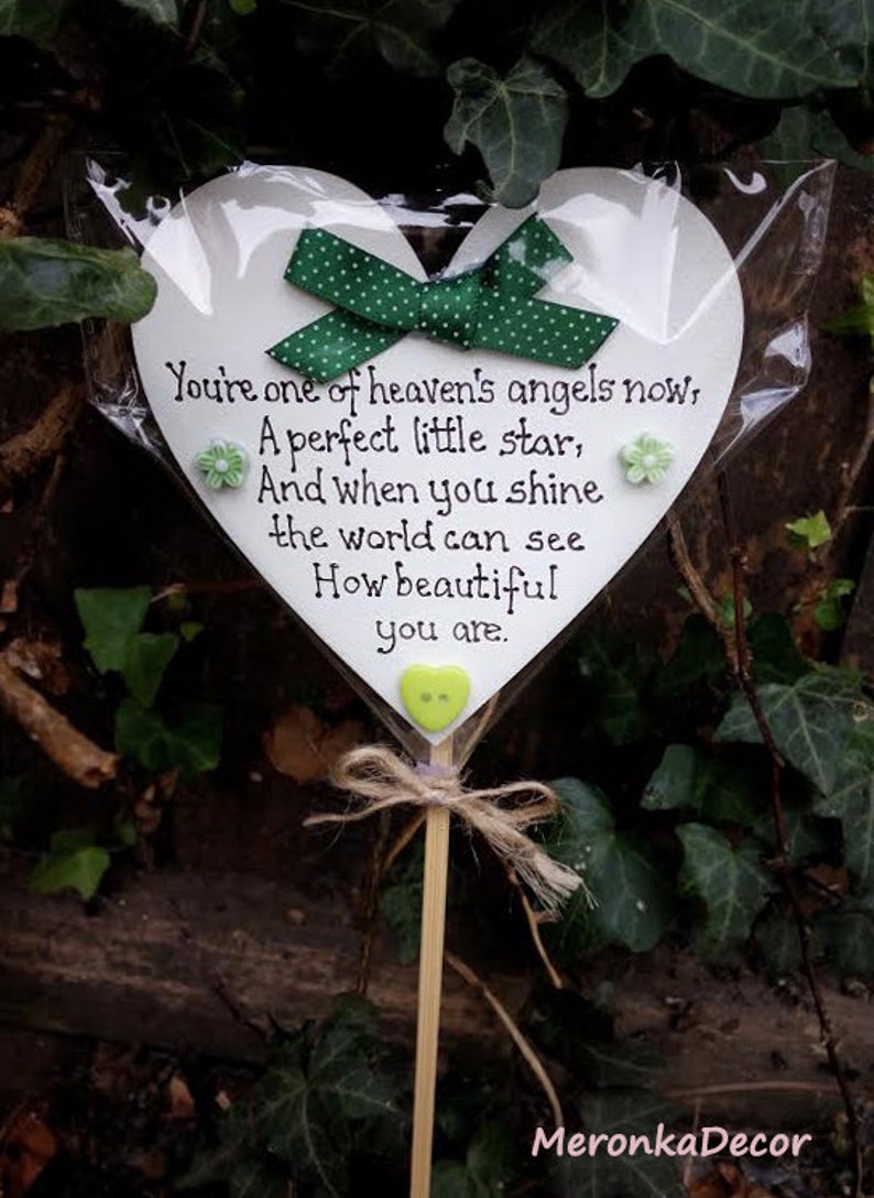 Personalised Child Memorial Grave ornament Heart Baby Grave Etsy