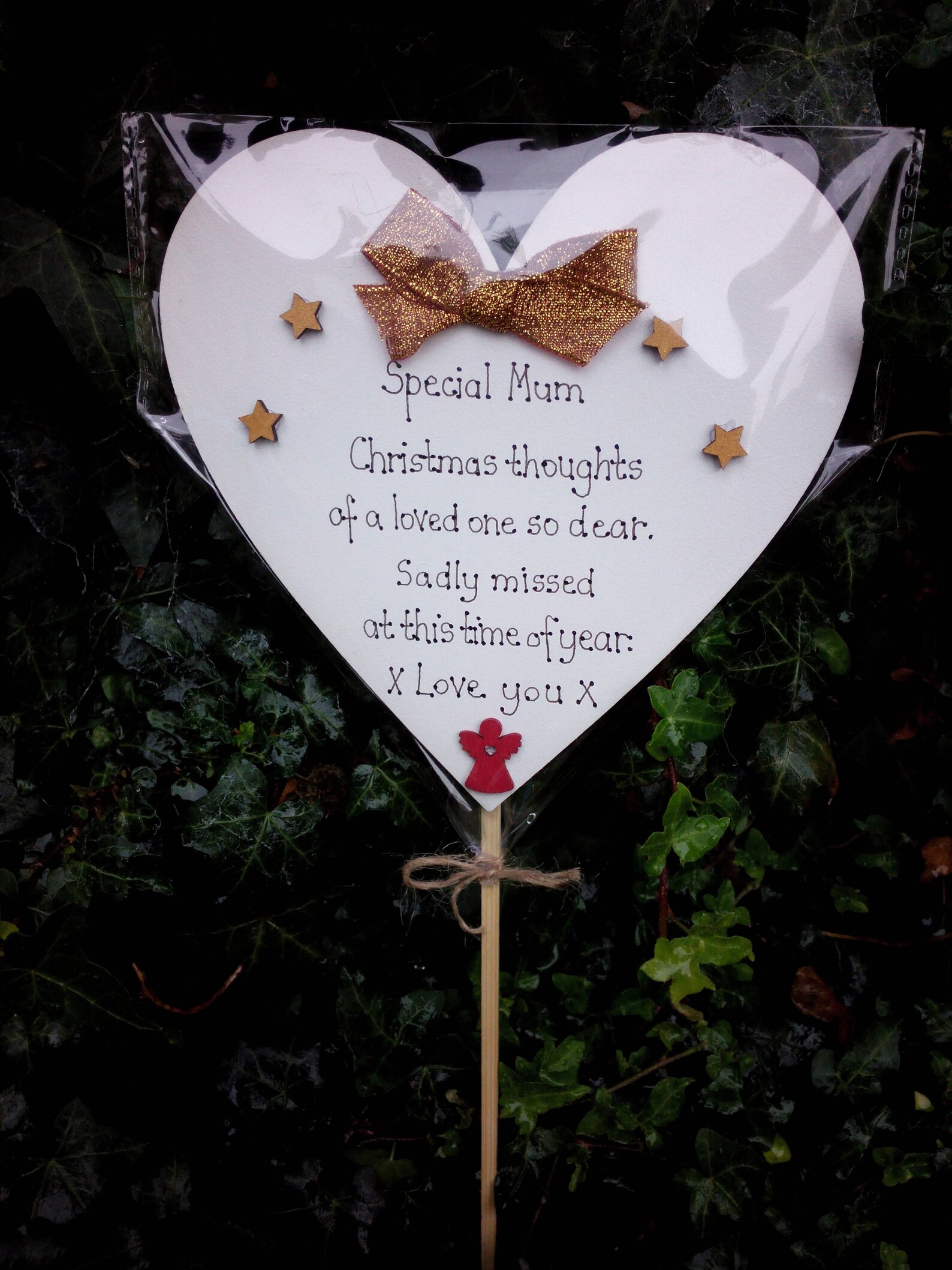 Christmas Grave Ornament Customised Dad Mum Grandma Outdoor Memorial