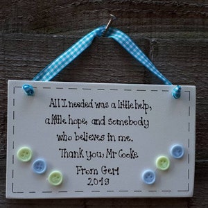 Maître Merci Peste. Cadeau d’école maternelle personnalisé fait à la main. Cadeau de fin d’année scolaire. Libellé relatif aux besoins en matière d’éducation de l’enfance en difficulté.