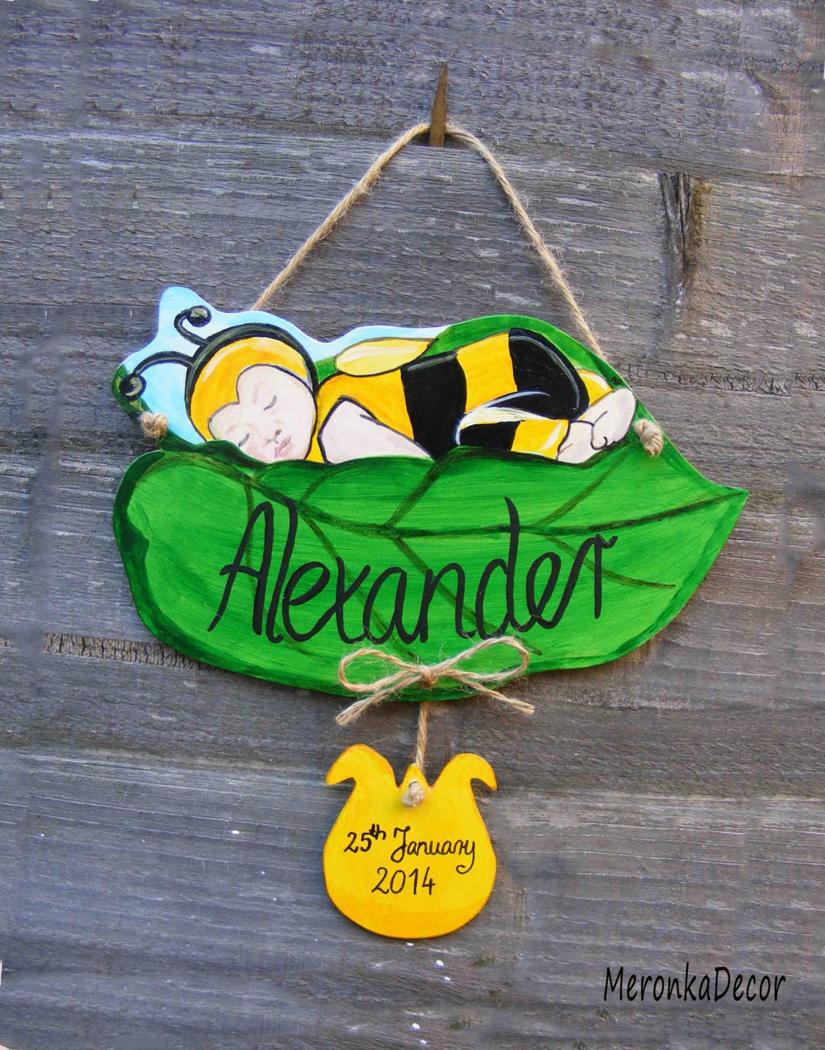 Baby Name Plates. Personalised, Wooden, Name Plaque for Children's Room