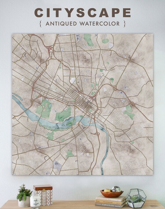 Art Using Maps M98 Richmond map print Scandinavian wall art poster Virginia gifts City maps Artwork