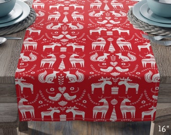 Scandinavian Folk Art Table Runner - Etsy