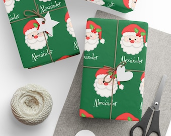 Christmas Santa Personalized Wrapping Paper | Custom Christmas Wrapping Paper | Unique Cute Santa Wrapping Paper
