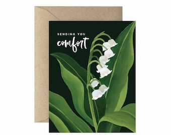 Sending You Comfort Sympathy Greeting Card | Get Well Soon Greeting Card | Plant Sympathy Card | Plant Lady Card | Modern Card