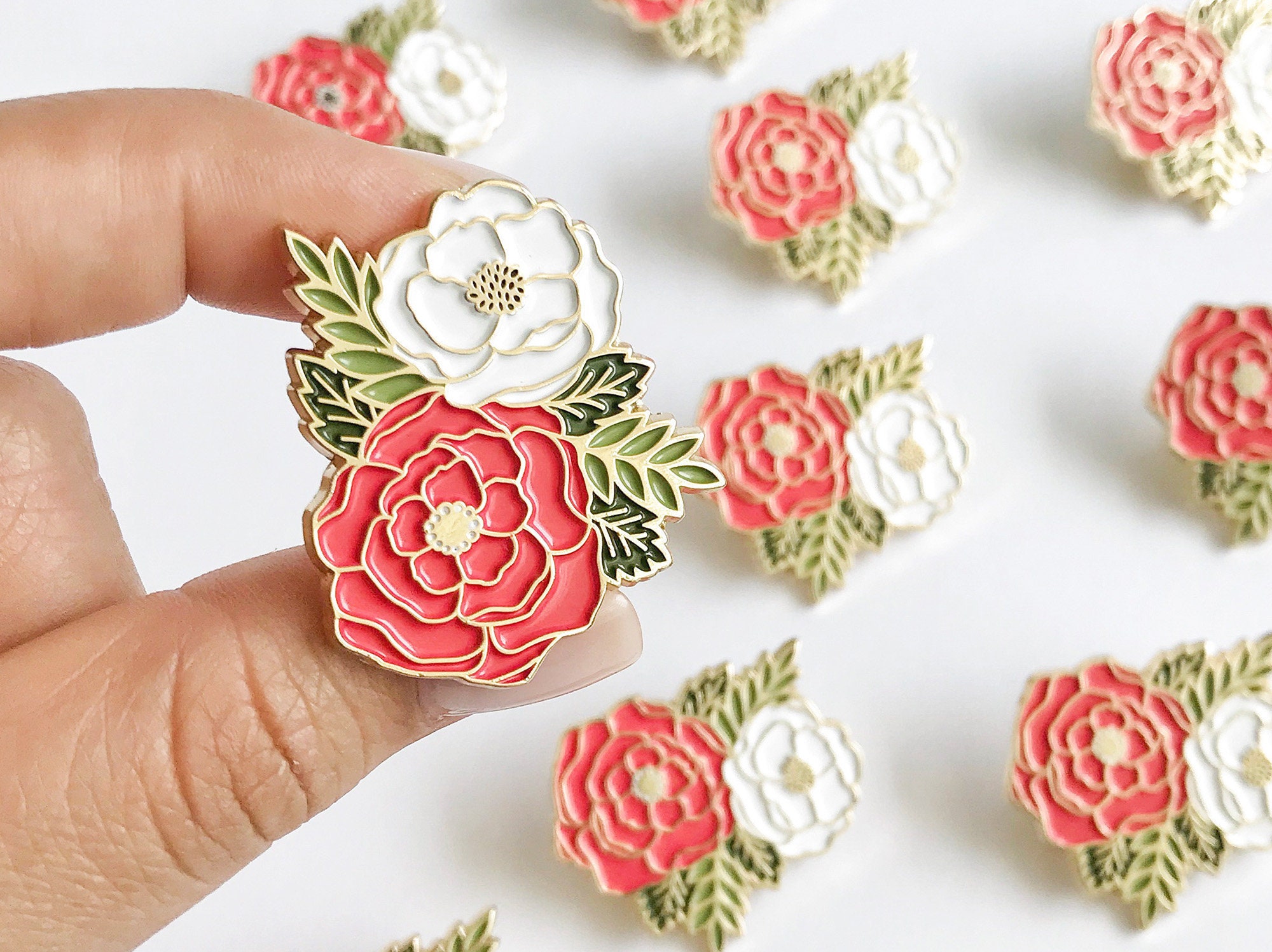 Irene Floral Enamel Pin | Cute Floral Cluster Lapel Pin | Plant Pin |…