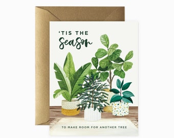 Tis The Season Greeting Card | Funny Plant Lover Christmas Card | Plant Lady Christmas Card | Plant Lover Holiday Card | Holiday Card