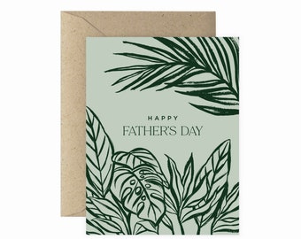 Tropical Brush Father's Day Greeting Card | Father's Day Card | I Love You Dad Card | Hand Painted Card | Modern Card | Tropical Card