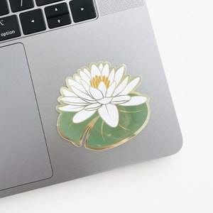 Water Lily Sticker | Plant Lover Sticker |  Metallic Die Cut Sticker | Plant Sticker | Weatherproof Sticker | Laptop Sticker