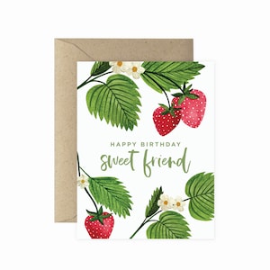 Sweet Friend Happy Birthday Greeting Card | Happy Birthday Card | Plant Lover Greeting Card | Plant Lady Card | Plant Card | Plant Lover