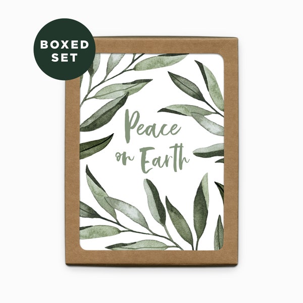 BOXED SET Peace on Earth Greeting Card | Modern Christmas Card | Modern Holiday Card | Christmas Greeting Card | Set of 6 Cards