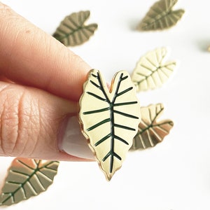 Alocasia Leaf Pin Lapel Pins & Accessories for Plant Lover Lapel Pin Gift for Her Plant Lady Pin Alocasia Plant Alocasia Brooch image 1