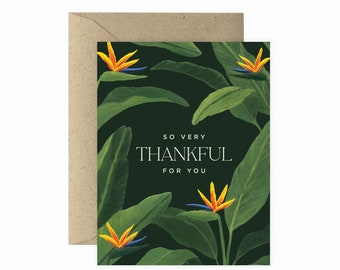 Bird of Paradise Thankful Greeting Card | Thank You Card | Greeting Card | Plant Lady Card | Plant Greeting Card | Plant Card | Plant Lover