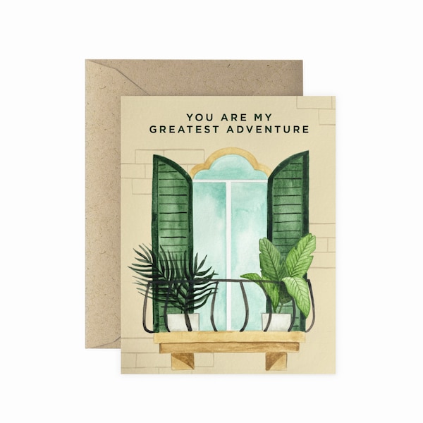 Greatest Adventure Love Greeting Card | Valentine's Day Card | Wanderlust  Love Card | Cards for Him | Plant Lover |  Barcelona Card