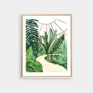 Circle Conservatory Art Print  |  Botanical Art Print  |  Wall Art  |  Watercolor Painting  |  8x10 Art Print  |  Wall Decor  |  Garden Art
