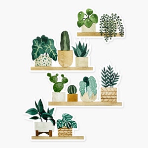 Plant Shelf Clear Sticker | Plant Lover Sticker | Die Cut Sticker | House Plant Sticker | Weatherproof Sticker | Laptop Sticker