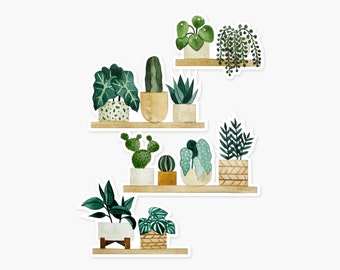 Plant Shelf Clear Vinyl Sticker