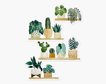 Plant Shelf Clear Sticker | Plant Lover Sticker | Die Cut Sticker | House Plant Sticker | Weatherproof Sticker | Laptop Sticker