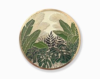 Tropical Conservatory Luxe Coaster | 18k Gold Plated | Plant Lover Gift | Plant Coaster | Gold Plated Coaster | Plant Lady Gift