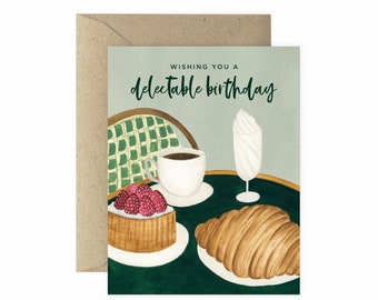 Cafe Delectable Birthday Greeting Card | Happy Birthday Card | Plant Lover Greeting Card | Plant Lady Card | Plant Card | Plant Lover