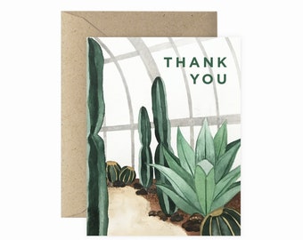 Thank You Cactus Conservatory Greeting Card | Thank You Card | Plant Lady Card | Cactus Greeting Card | Plant Card | Plant Lover