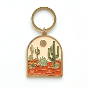 Portachiavi con arco caldo del deserto / Portachiavi con pianta / Portachiavi / Portachiavi / Regalo per giardiniere / Portachiavi / Regalo per amanti delle piante / Regalo per amanti delle piante