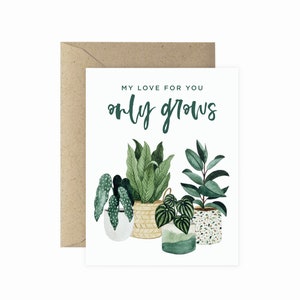 Our Love Only Grows Anniversary Greeting Card Our Love Only Grows Anniversary Greeting Card