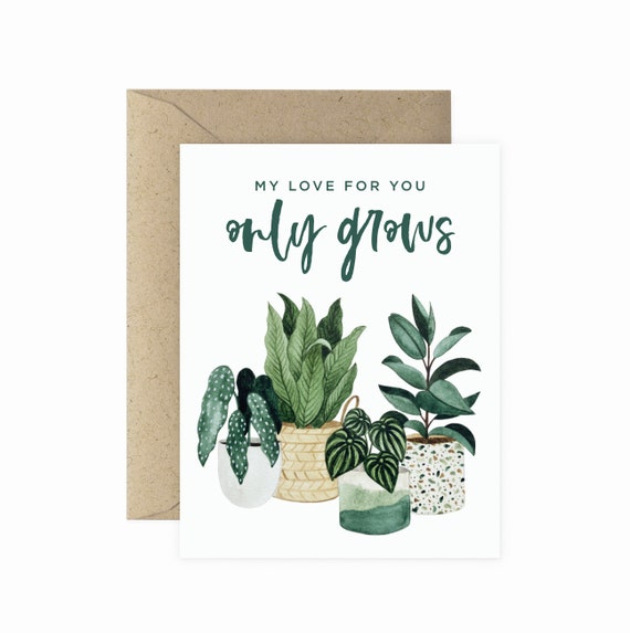 Our Love Only Grows Anniversary Greeting Card Our Love Only Grows Anniversary Greeting Card