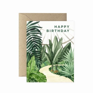 Conservatory Happy Birthday Greeting Card | Happy Birthday Card | Plant Lover Greeting Card | Plant Lady Card | Plant Card | Plant Lover