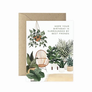 Best Fronds Birthday Greeting Card | Happy Birthday Card | Plant Lover Greeting Card | Plant Lady Card | Plant Card | Plant Lover