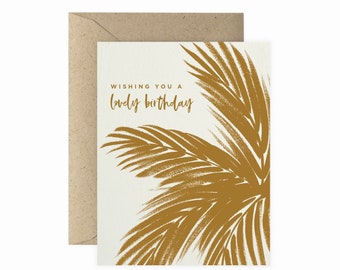 Brush Palm Happy Birthday Greeting Card | Happy Birthday Card | Plant Lover Greeting Card | Plant Lady Card | Plant Card | Plant Lover