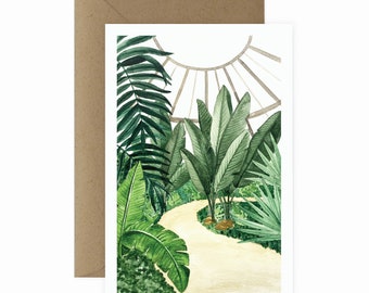 Tropical Circle Conservatory Art Print Greeting Card | Tropical Art Print | Tropical Wall Art | Framable Art Print | Tropical Blank Card