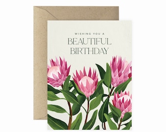 King Protea Beautiful Birthday Greeting Card | Happy Birthday Card | Plant Lover Card | Plant Lady Card | Plant Card | Plant Lover