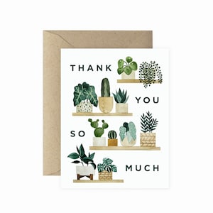 Thank You Plant Shelf Greeting Card | Hand-Painted Design