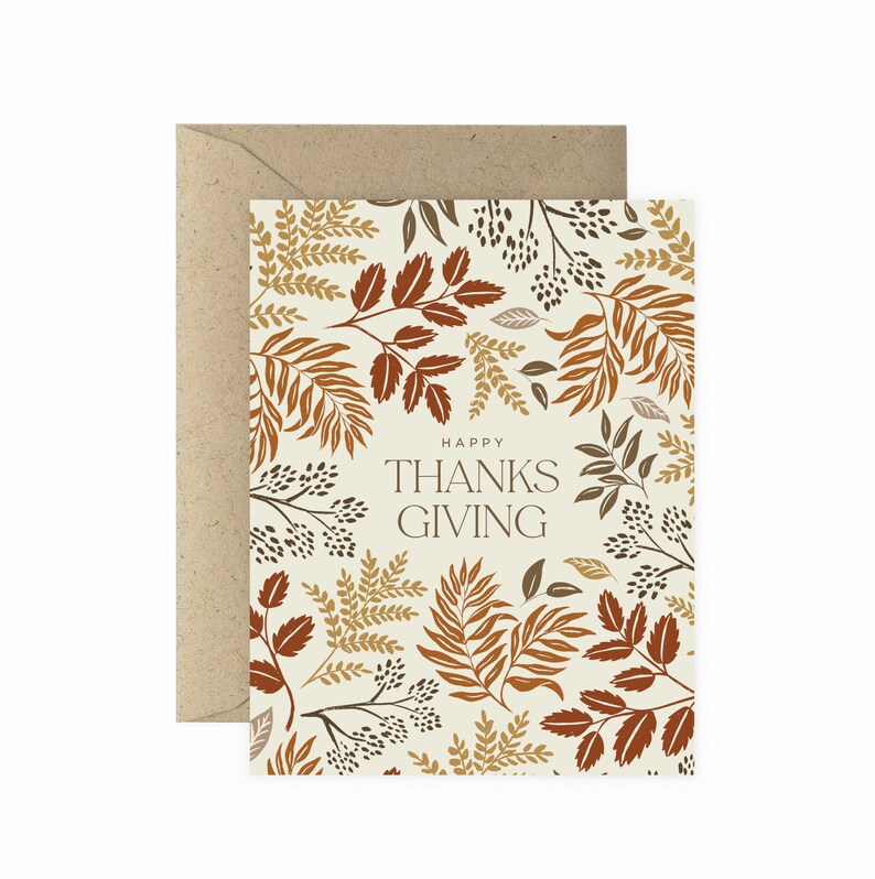 Fall Vines Thanksgiving Greeting Card Fall Greeting Card Thank You Card Plant Greeting Card Plant Card Plant Lover image 1
