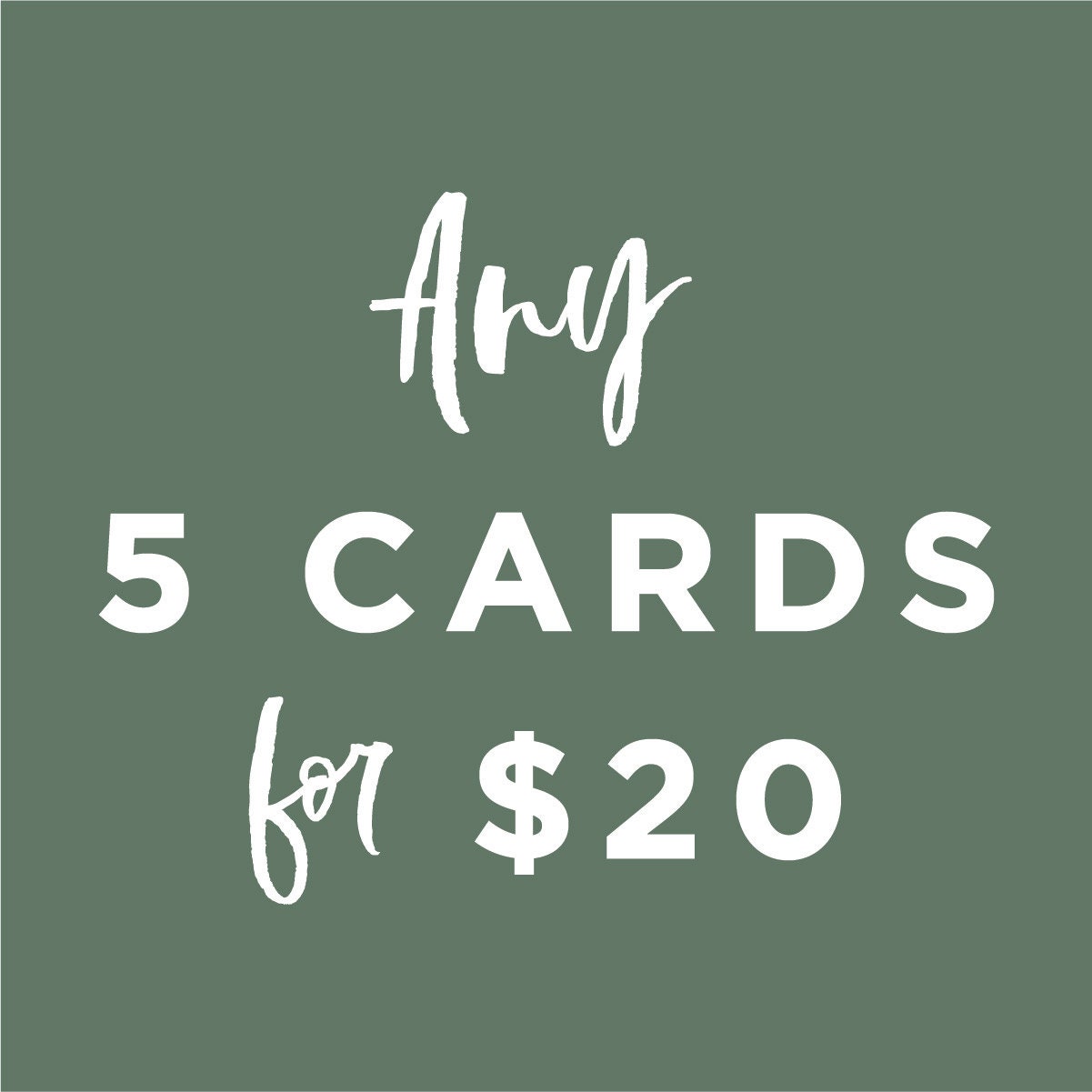 Any 5 Cards for 20  |  5 Cards for 20 Dollars  |  Greeting Card Value…