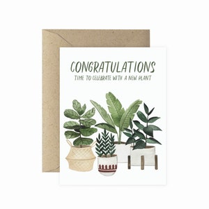 Congratulations New Plant Greeting Card Plant Lady Card Plant Card Congratulations Card Cards for Her Plant Lover Gardener gift image 1