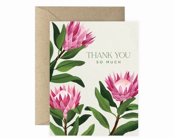 King Protea Thank You Greeting Card | Thank You Card | Greeting Card | Plant Lady Card | Plant Greeting Card | Plant Card | Plant Lover