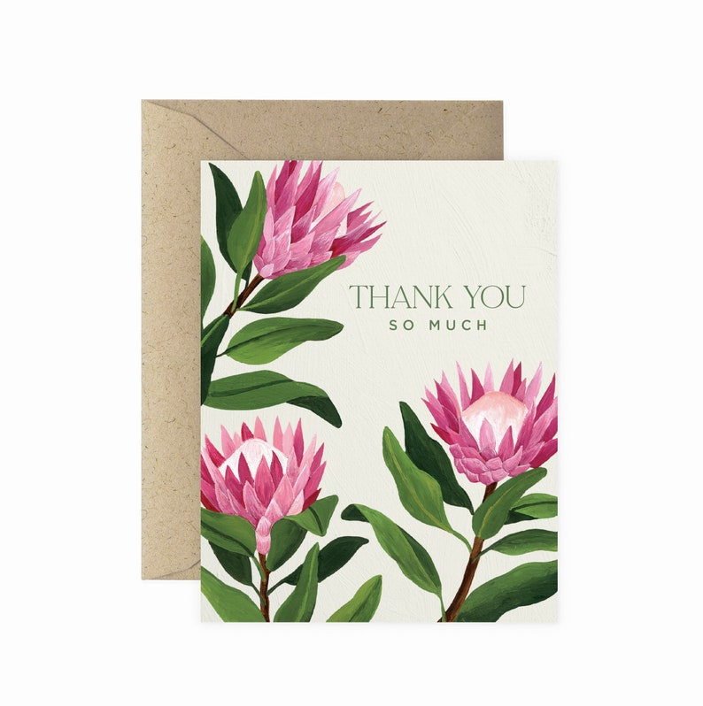 King Protea Thank You Greeting Card Thank You Card Greeting Card Plant Lady Card Plant Greeting Card Plant Card Plant Lover image 1