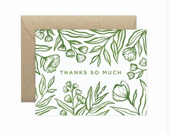 Thanks Botanical Greeting Card | Thank You Card | Greeting Card | Plant Lady Card | Plant Greeting Card | Plant Card | Plant Lover