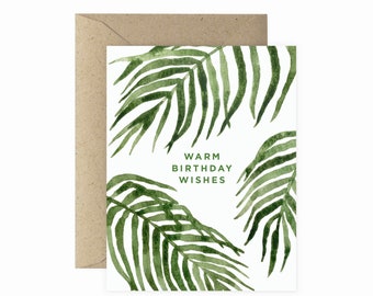 Warm Birthday Wishes Greeting Card | Happy Birthday Greeting Card | Plant Lover Greeting Card | Plant Lady Card | Plant Card | Plant Lover