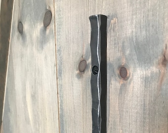 Low profile sliding barn door pull, finger pull, wrought iron forged low profile handle
