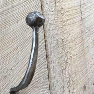 Forged iron double coat hook, wall hooks, hook for mudroom, cubbie hook, towel hook, hook rack, wrought iron hooks image 2