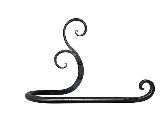 Hand Forged Iron Scroll Toilet Paper Holder: Vermont Blacksmith Decor
