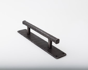 hand hammered door pull, rustic decor door handle