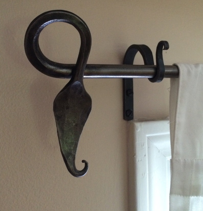 Curtain Rod Rustic Curtain Rod Leaf Curtain Rod Window Etsy