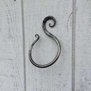 Wrought iron towel ring, scroll towel ring, towel rack, bathroom decor